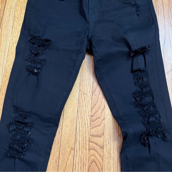 Frame Sz 28 Denim Le Skinny De Jeanne Skinny Jeans Black Distressed Meas 30x29 - Picture 2 of 10